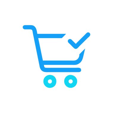 Alışveriş arabası simgesi, vektör illüstrasyonu