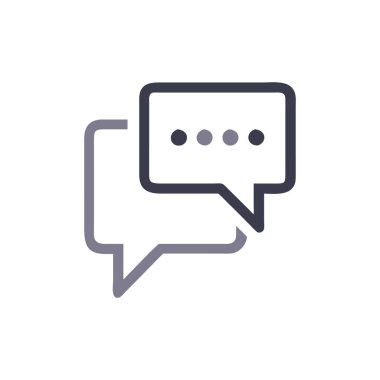 Web ve mobil konseptten sohbet simgesi vektörü. Konuşma baloncuğunun düzenlenebilir ince çizgisi. Web ve mobil uygulamalarda kullanım için yorum sohbet işareti