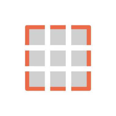 ızgara vektör düz renk simgesi