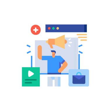 pazarlama tanıtım vektörü illüstrasyonu