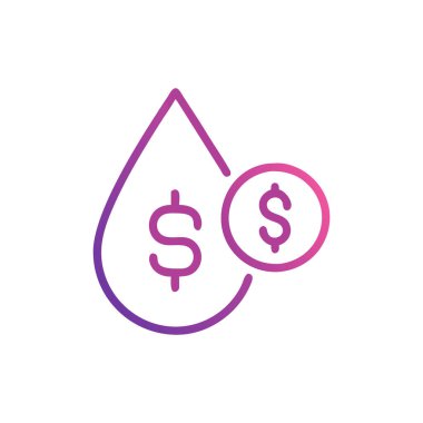 Dolar işareti çizgi gradyan simgesi ile bırak