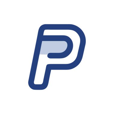 P harfi logo simgesi tasarımı