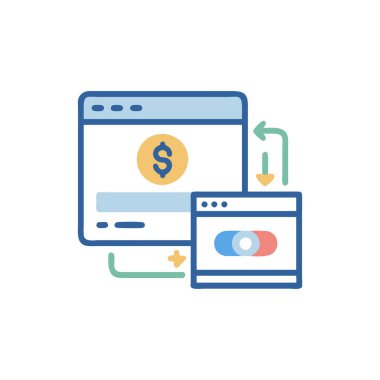 çevrimiçi alışveriş düz simgesi vektörü