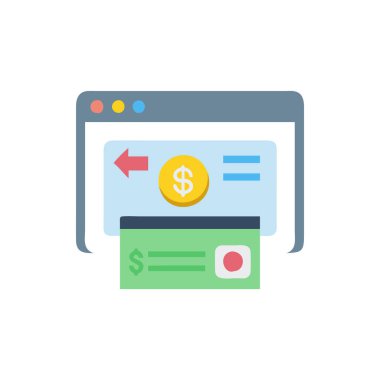 çevrimiçi alışveriş düz renk vektörü simgesi