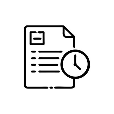 Şeffaf bir arkaplanda zaman vektör çizimi. Birinci kalite semboller. Konsept ve grafik tasarım için ince çizgi simgesi.