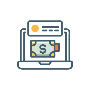 çevrimiçi alışveriş vektörü simgesi