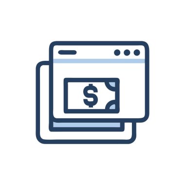 bilgisayar ve dolar satır doldurma simgesi