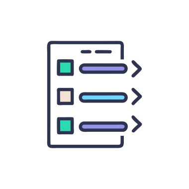 Web düzeni renk ikonu vektörü. Web sayfası işareti. izole edilmiş sembol çizimi