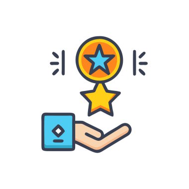 derecelendirme vektörü düz renk simgesi