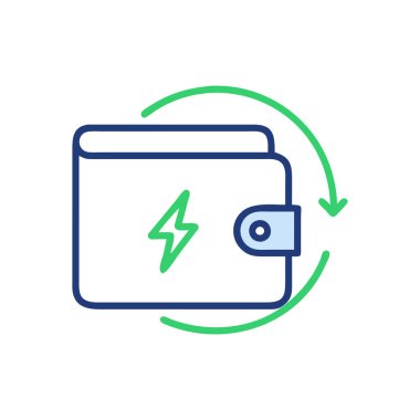 pil şarj simgesi beyaz arkaplan vektör illüstrasyonunda izole edilmiş