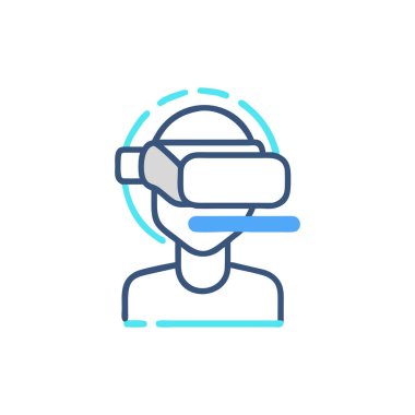 sanal gerçeklik vr simgesi, vektör illüstrasyonu