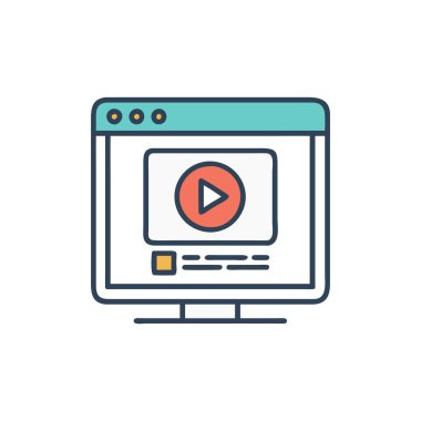 dizüstü bilgisayarı olan video oynatıcı ve simge çal