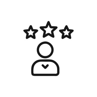 Geri besleme derecelendirme çizgisi simgesi. Mobil konsept ve web tasarımı için doğrusal biçim işareti. Geri bildirim gözden geçirme ana vektör simgesi. Sembol, logo illüstrasyonu. vektör grafikleri