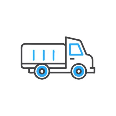 Kamyon vektör simgesi beyaz arkaplanda izole edildi