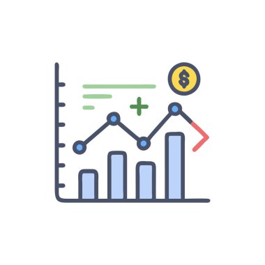 Dolar işareti ve grafik vektör çizelgesi ile grafik