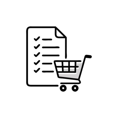 Alışveriş listesi vektör satırı simgesi