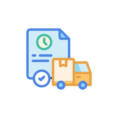 truck delivery service icon vector. flat color illustration.