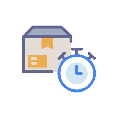 dağıtım, lojistik ve dağıtım simgesi, düz tasarım biçimi