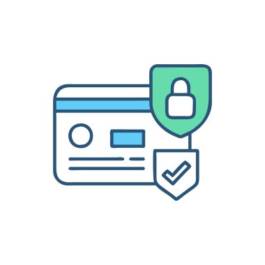 Güvenli vektör düz çizgi simgesi