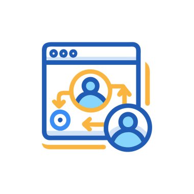 ağ paylaşım simgesi vektörü. Logotype işareti. renk sembolü çizimi