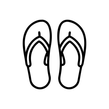 flip flops çizgisi simgesi tasarımı, yaz tatili yaz tatili plaj doğası ve seyahat teması illüstrasyonu