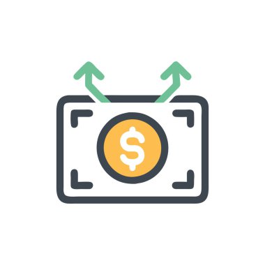 İş ve finans ikonu. Dolar vektör illüstrasyonu