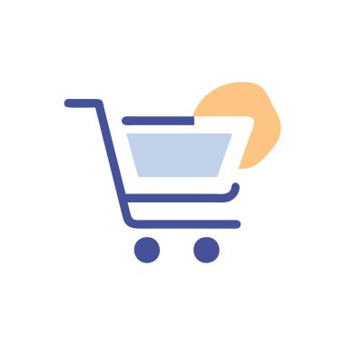 Alışveriş arabası ikon vektörü. izole edilmiş çizgi çizimi