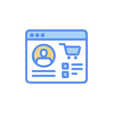 Vektör olarak çevrimiçi alışveriş simgesi. logotype