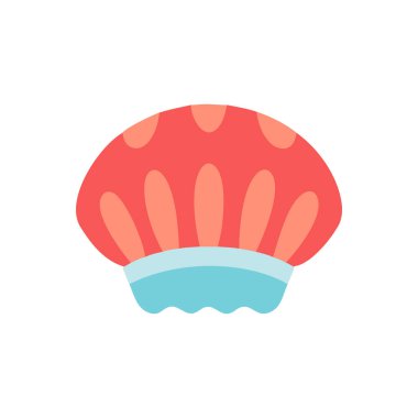 kabuk düz simgesi beyaz arkaplan, vektör, illüstrasyon izole