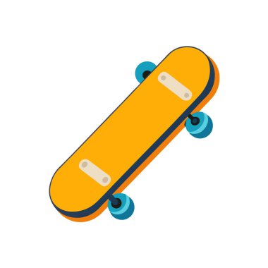 Kaykay ikonu. Web için kaykay vektör simgesinin düz çizimi