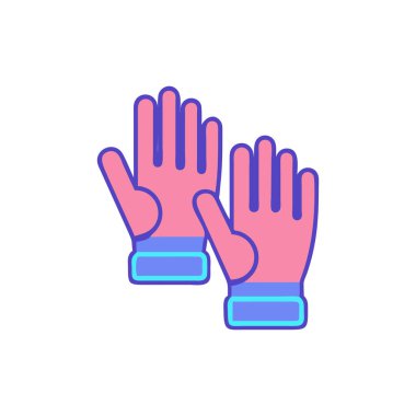 Web ve mobil uygulaması tasarımı, eldiven logo kavramı için beyaz arka plan üzerinde izole eldivenler simge vektör