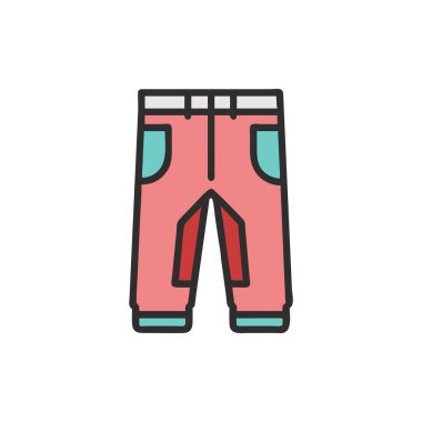 pantolon ana hatları doldurulmuş vektör simgesi dekoru