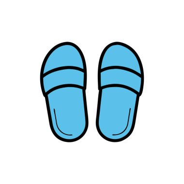 Web ve mobil uygulaması tasarımı, terlik logo kavramı için beyaz arka plan üzerinde izole terlik simge vektör