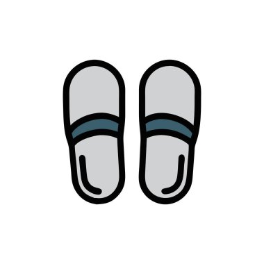 iki terlik düz ikon izole vektör çizimi