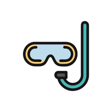 dalış gözlüğü ikon vektör çizimi