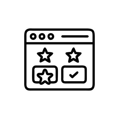 Derecelendirme simge vektör web ve mobil uygulaması tasarımı, derecelendirme logo kavramı için izole üzerinde beyaz arka plan