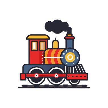 Tren ikonu. Düz renk tasarımı. vektör illüstrasyonu.
