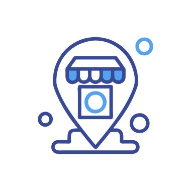 İğne ikon vektörlü alışveriş arabası. Ana hat alışveriş arabası tabelası. kontur sembolü çizimi