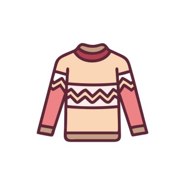 kış süveteri düz simgesi