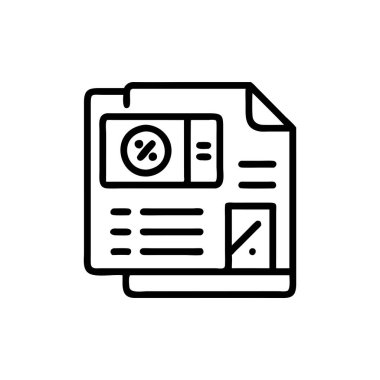 belge simgesi vektörü. düz çizgi illüstrasyonu.