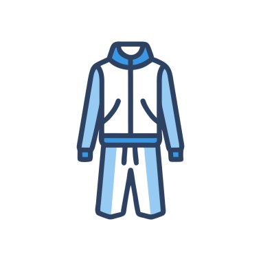 Ceket ana hatları doldurulmuş vektör simgesi tasarımı