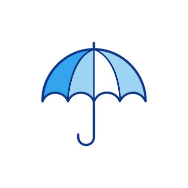 yağmur damlaları ikonlu mavi şemsiye