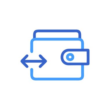 Kredi kartı ikon vektörlü cüzdan. cüzdan satırı simgesi.