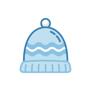 kış şapka vektörü düz çizgi simgesi