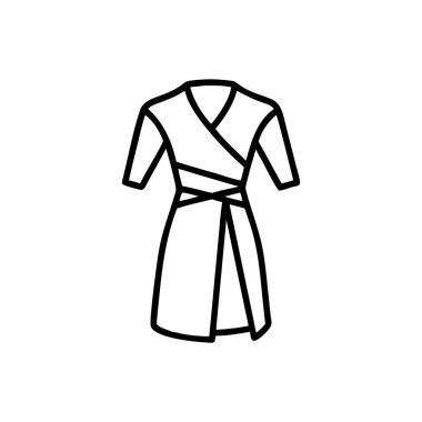 Bornoz ikon vektörü. İnce çizgi işareti. izole edilmiş sınır sembolü çizimi