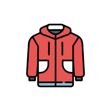 Ceket vektörü düz renk simgesi