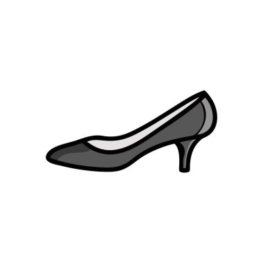 Web ve mobil uygulama tasarımınız için beyaz arkaplanda izole edilmiş kadın ayakkabı ikonu vektörü, ayakkabı logosu kavramı