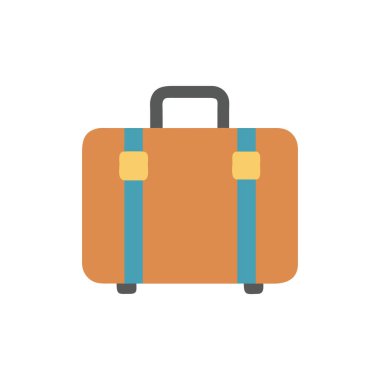 Seyahat çantası düz biçim vektör illüstrasyon tasarımı içeren bavul