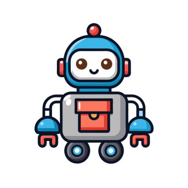 Şirin robot simgesi vektör çizimi