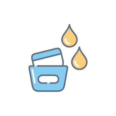 Bir kaptaki yağ damlasının vektör çizimi